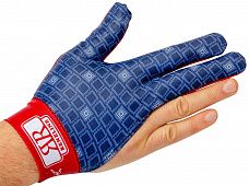 Перчатка бильярдная для правой руки, синяя с рисунком, коллекция Renzo Longoni из серии Renzline